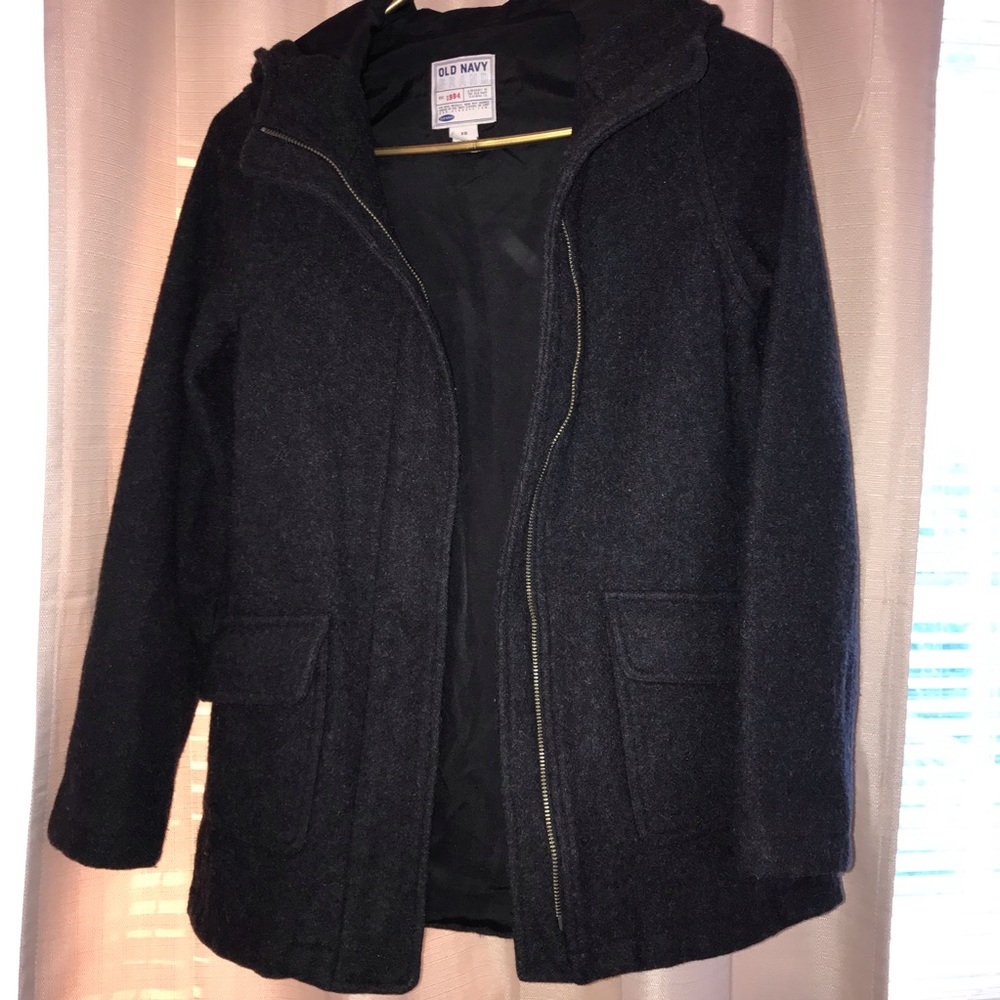 Old Navy Women’s Gray Wool Blend Hooded Jacket